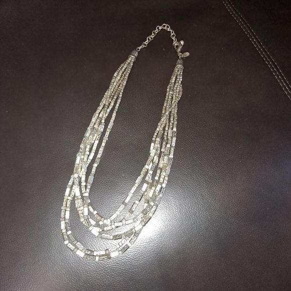Chico’s 6 Strand Silver Tone Necklace - Picture 4 of 4